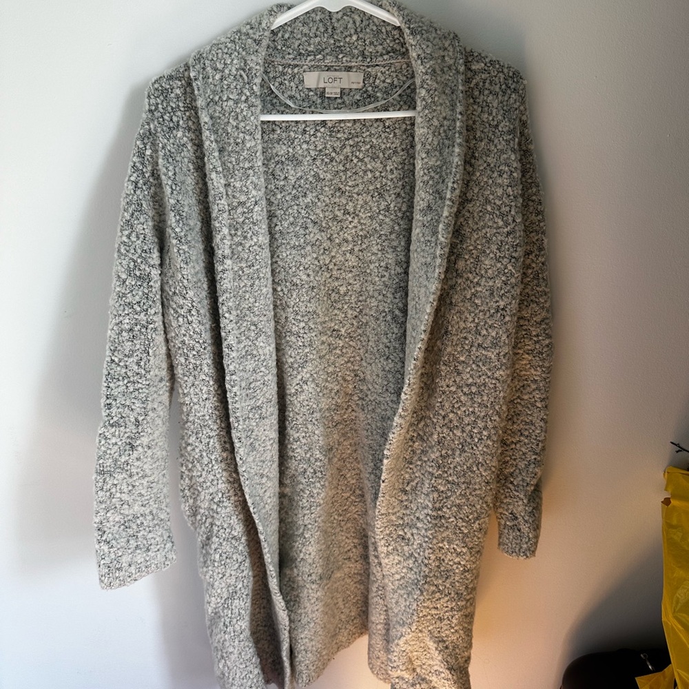 Loft Petite sherpa cardigan with pockets